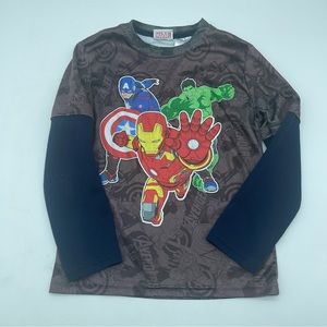 Marvel Superhero Shirt Boys Medium 8 Red Blue Iron Man Hulk